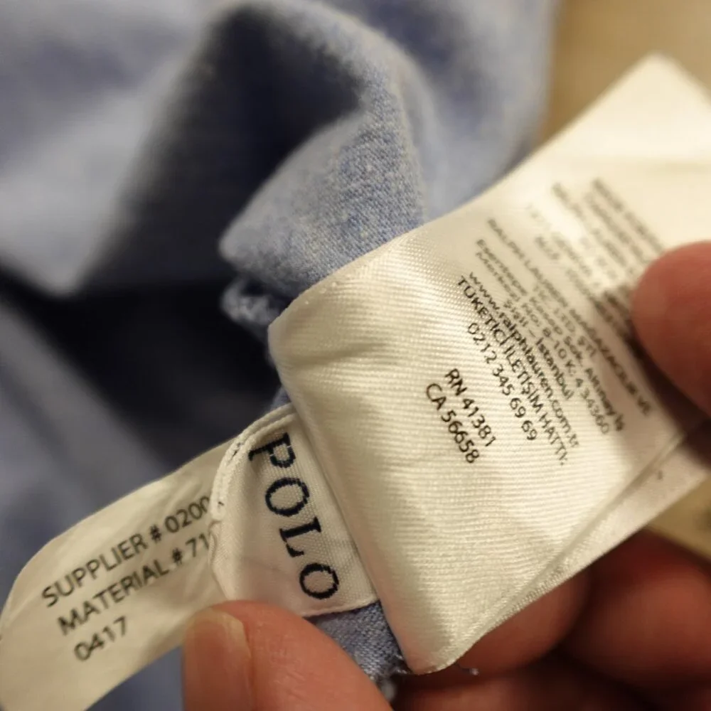 Polo Ralph Lauren cotton undershirt men's extra large heather‎ light blue shirt